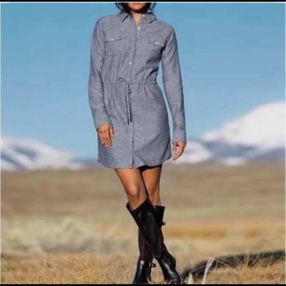 Patagonia Hemp Tie Waist Shirt Dress Small